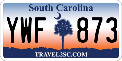 SC license plate YWF873