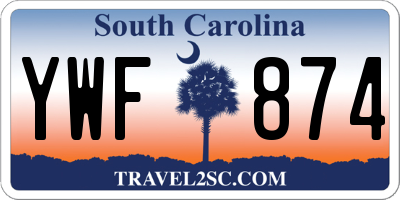 SC license plate YWF874