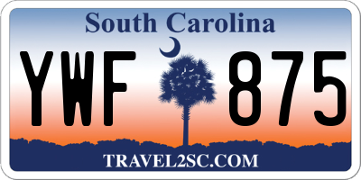 SC license plate YWF875