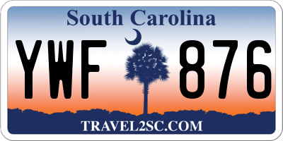 SC license plate YWF876