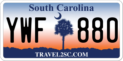SC license plate YWF880