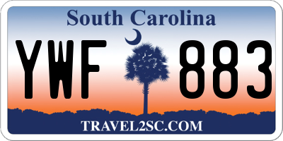 SC license plate YWF883