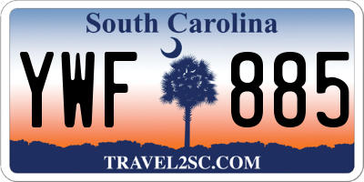 SC license plate YWF885