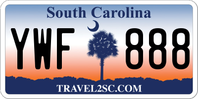 SC license plate YWF888