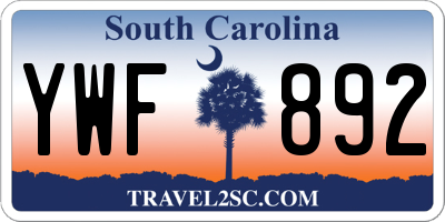 SC license plate YWF892