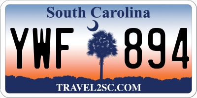 SC license plate YWF894