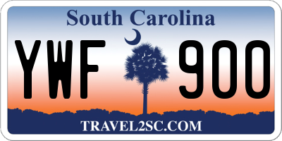 SC license plate YWF900