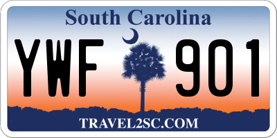 SC license plate YWF901