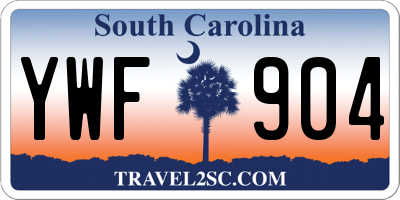 SC license plate YWF904