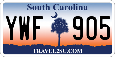 SC license plate YWF905