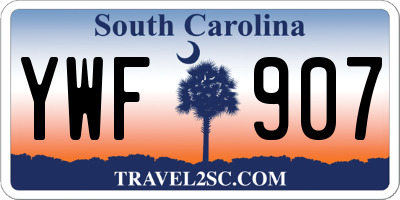 SC license plate YWF907