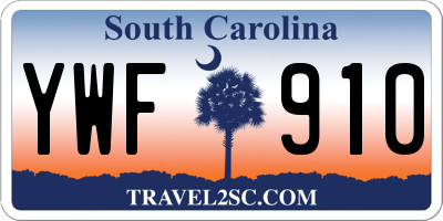 SC license plate YWF910