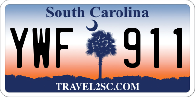 SC license plate YWF911