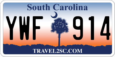 SC license plate YWF914