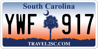 SC license plate YWF917