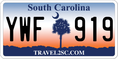 SC license plate YWF919
