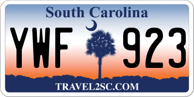 SC license plate YWF923