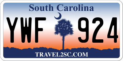 SC license plate YWF924