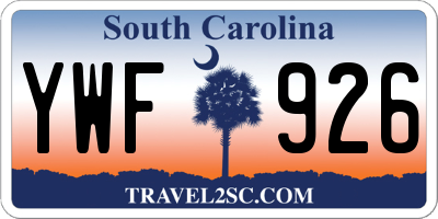 SC license plate YWF926
