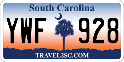 SC license plate YWF928