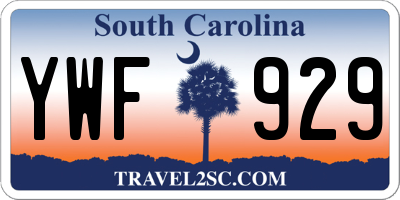 SC license plate YWF929