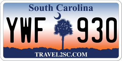 SC license plate YWF930