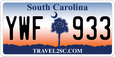 SC license plate YWF933