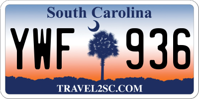 SC license plate YWF936