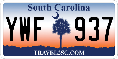 SC license plate YWF937