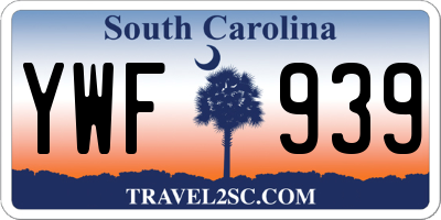 SC license plate YWF939