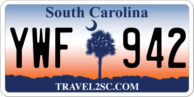 SC license plate YWF942