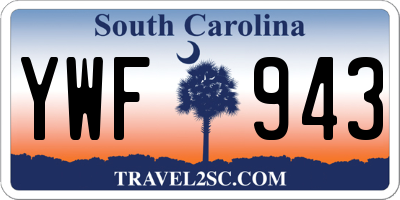 SC license plate YWF943