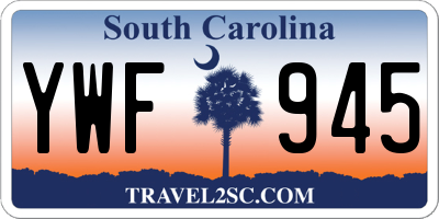 SC license plate YWF945