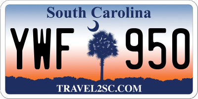 SC license plate YWF950