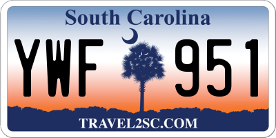 SC license plate YWF951