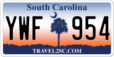 SC license plate YWF954