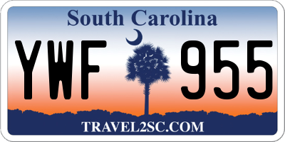 SC license plate YWF955