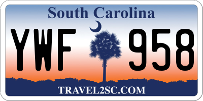 SC license plate YWF958