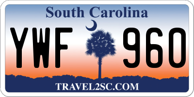 SC license plate YWF960