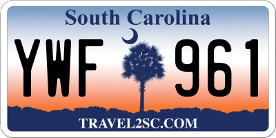 SC license plate YWF961