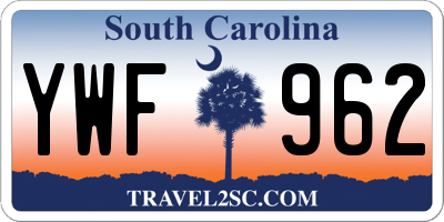 SC license plate YWF962