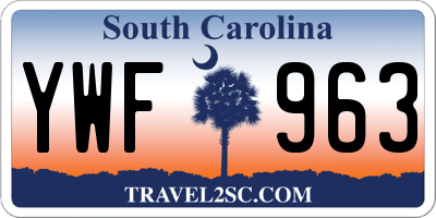 SC license plate YWF963