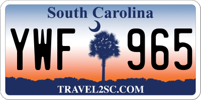 SC license plate YWF965