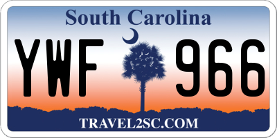SC license plate YWF966