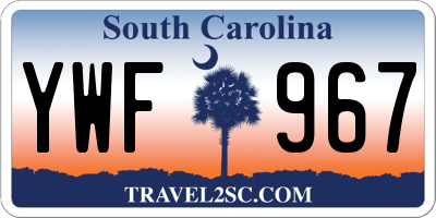 SC license plate YWF967