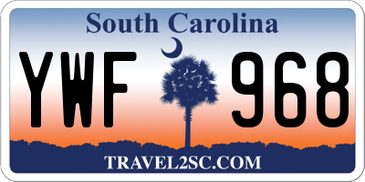 SC license plate YWF968