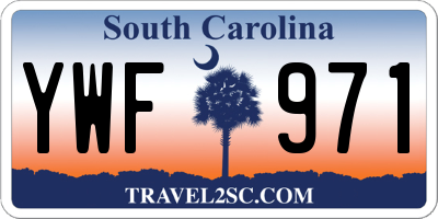 SC license plate YWF971