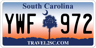 SC license plate YWF972