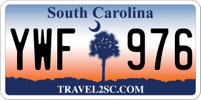 SC license plate YWF976