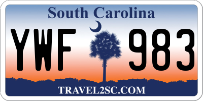 SC license plate YWF983